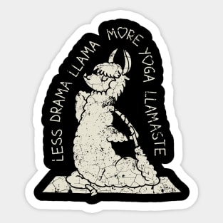 Less Drama More Yoga Llama Sticker